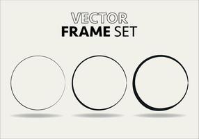 main tiré cercles esquisser Cadre vecteur ensemble. Les manches griffonner ligne cercles. vecteur illustrations.