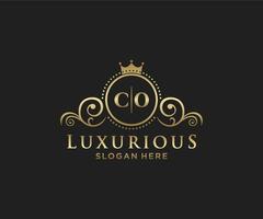modèle de logo de luxe royal de lettre co initiale dans l'art vectoriel pour le restaurant, la royauté, la boutique, le café, l'hôtel, l'héraldique, les bijoux, la mode et d'autres illustrations vectorielles.