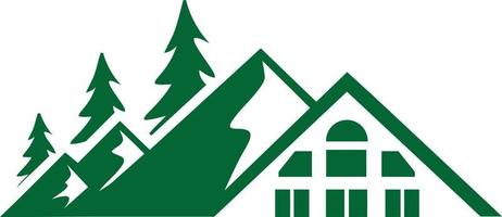 logo de la maison de montagne vecteur