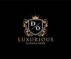 modèle de logo de luxe royal do letter initial dans l'art vectoriel pour le restaurant, la royauté, la boutique, le café, l'hôtel, l'héraldique, les bijoux, la mode et d'autres illustrations vectorielles.