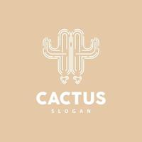 cactus logo, désert vert plante vecteur, Facile conception élégant ligne style, icône illustration symbole vecteur