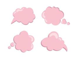 ensemble de rose message des nuages. apparaitre message bulles. ensemble de isolé vecteur message des nuages. mignonne rose message des nuages.