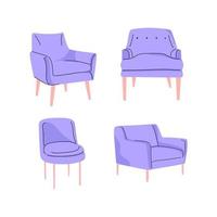 vecteur illustration de une ensemble de chaises avec une minimaliste conception