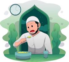 suhoor illustration adapté pour ramadhan bannière vecteur