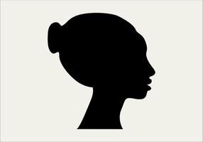 fille visage silhouette. jolie africain fille avec court cheveux et moderne coiffure vecteur