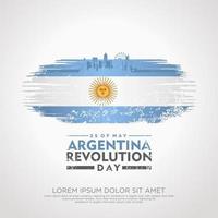 Argentine révolution journée salutation carte modèle. vecteur