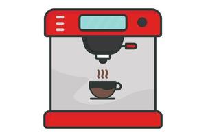 café machine icône illustration. icône en relation à café élément, café machine et café Coupe. plat ligne icône style, direct couleur. Facile vecteur conception modifiable