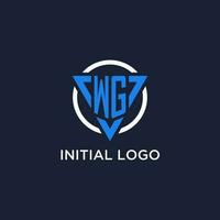 wg monogramme logo avec Triangle forme et cercle conception éléments vecteur