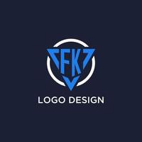 fk monogramme logo avec Triangle forme et cercle conception éléments vecteur