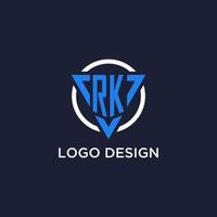 rk monogramme logo avec Triangle forme et cercle conception éléments vecteur