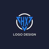 hx monogramme logo avec Triangle forme et cercle conception éléments vecteur