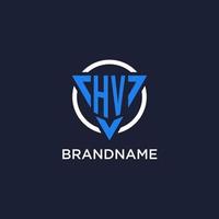 hv monogramme logo avec Triangle forme et cercle conception éléments vecteur