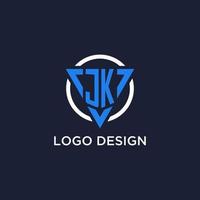 jk monogramme logo avec Triangle forme et cercle conception éléments vecteur
