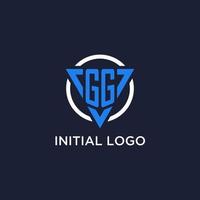 gg monogramme logo avec Triangle forme et cercle conception éléments vecteur