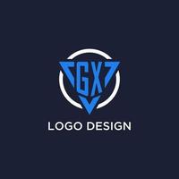 gx monogramme logo avec Triangle forme et cercle conception éléments vecteur