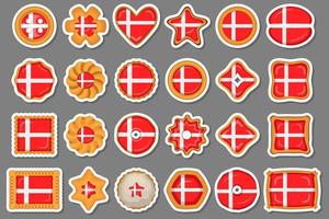 fait maison biscuit avec drapeau pays Danemark dans savoureux biscuit vecteur