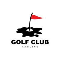 logo de balle de golf, golf de bâton de vecteur. jeu de sports de plein air, conception de discipline, modèle d'icône vecteur