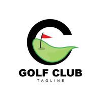 logo de balle de golf, golf de bâton de vecteur. jeu de sports de plein air, conception de discipline, modèle d'icône vecteur