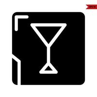 icône de glyphe de verre vecteur