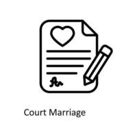 tribunal mariage vecteur contour Icônes. Facile Stock illustration Stock