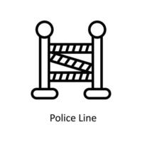 police ligne vecteur contour Icônes. Facile Stock illustration Stock