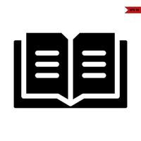 icône de glyphe de livre ouvert vecteur