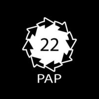 papier recyclage symbole pap 22. illustration vectorielle. vecteur