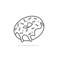 flottant Donut dessin animé vecteur icône illustration. nourriture objet icône concept isolé vecteur. plat dessin animé style.