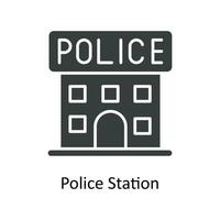 police station vecteur solide Icônes. Facile Stock illustration Stock