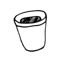 jetable café tasse ligne vecteur griffonnage Facile icône