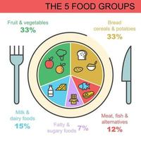 les 5 groupes alimentaires vecteur