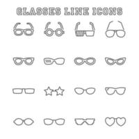 icônes de ligne de lunettes vecteur