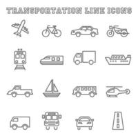 icônes de ligne de transport vecteur