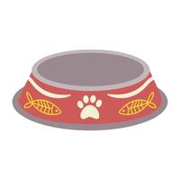 une bol pour animaux, chats, chiens avec une étiquette avec pattes. vecteur