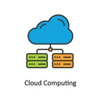 nuage l'informatique vecteur remplir contour Icônes. Facile Stock illustration Stock