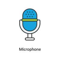 microphone vecteur remplir contour Icônes. Facile Stock illustration Stock