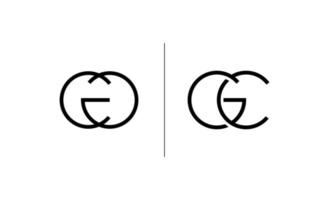 cg initial, vecteur de conception de modèle de logo gc