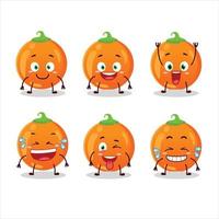 dessin animé personnage de Halloween Orange bonbons avec sourire expression vecteur