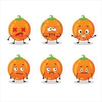 Halloween Orange bonbons dessin animé personnage avec Nan expression vecteur