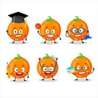 école étudiant de Halloween Orange bonbons dessin animé personnage avec divers expressions vecteur