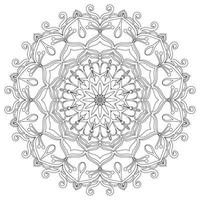 coloration page de mandala floral décoratif éléments. vecteur