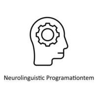 neuro Linguistique programmation vecteur contour Icônes. Facile Stock illustration Stock