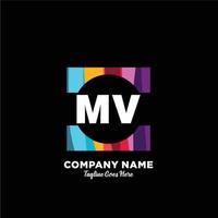 mv initiale logo avec coloré modèle vecteur