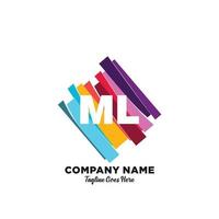 ml initiale logo avec coloré modèle vecteur