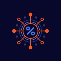intérêt composé, icône de vecteur de pourcentage