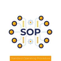 icône sop, procédure de fonctionnement standard vecteur