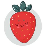 mignonne vecteur dessin animé fraise avec marrant visage