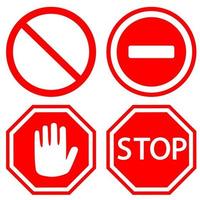 circulation Arrêtez vecteur icône ensemble. Arrêtez illustration signe collection. avertissement symbole ou logo.