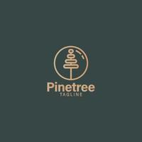 pin arbre logo minimaliste ligne moderne vecteur