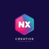 nx initiale logo avec coloré modèle vecteur. vecteur